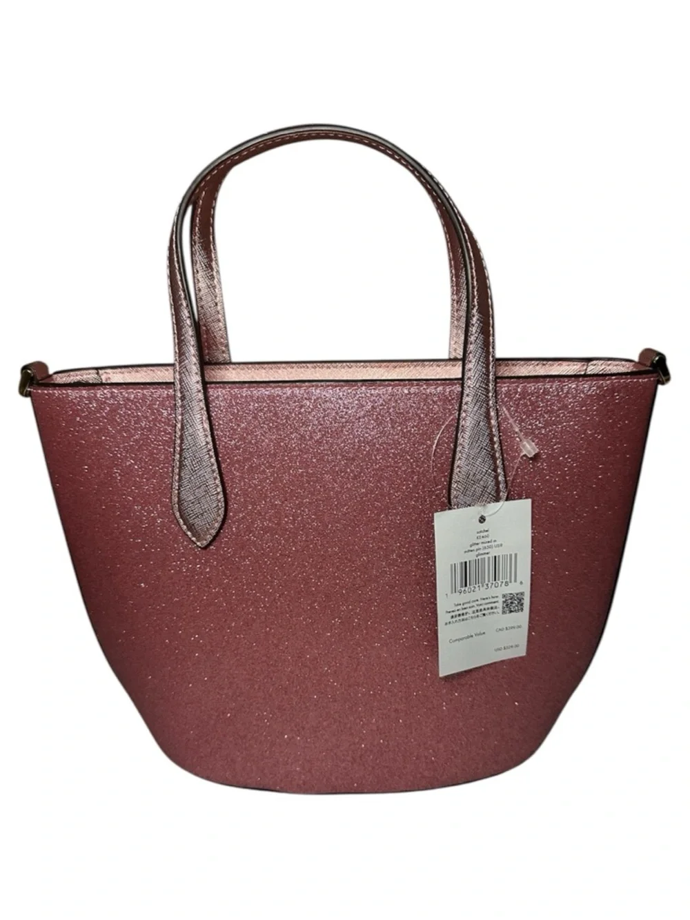 Kate Spade New Glitter Convertible Satchel & Matching Wallet in Mitten Pink Set